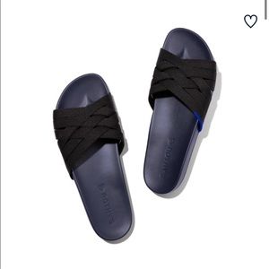 Rothys the slide black night sky slip on criss cross sandals Sz 9